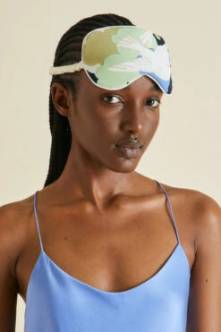 Jacques Navy Dove Silk Crêpe De Chine Eye Mask