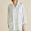 Fifi Ivory White Silk Satin Pajamas