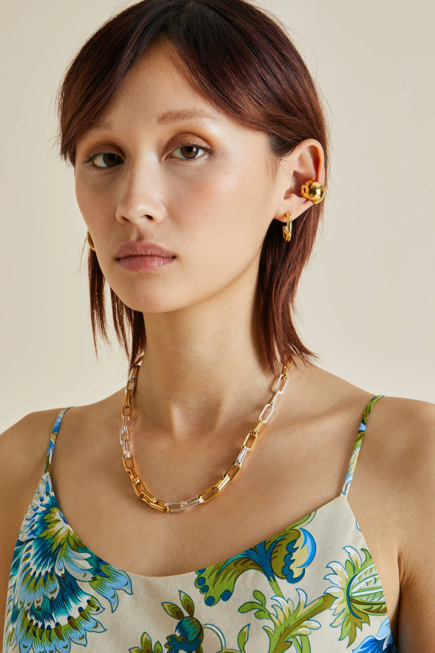 Indya Jasmine Blue Floral Cotton-Silk Pajamas