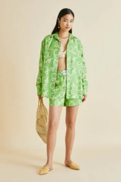 Kick Beauvoir Green Signature Silk Twill Pajamas