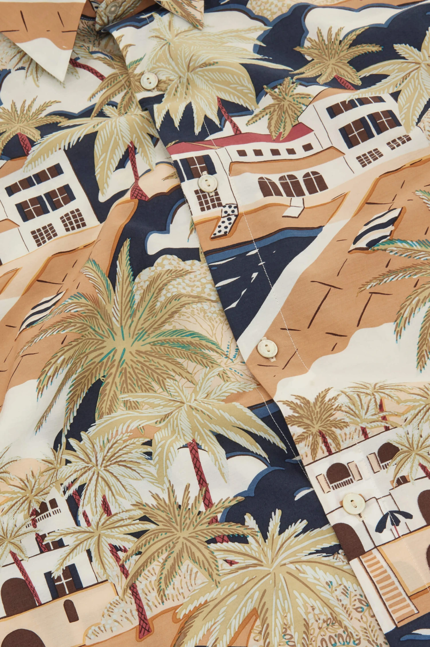 Kick Ponche Navy Palm Cotton-Silk Pajamas - Image 9