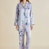 Lila Verandah Lilac Mountainscape Silk Satin Pajamas