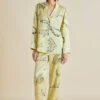 Lila Emperor Yellow Crocodile Silk Satin Pajamas