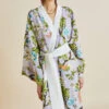 Mimi Rosella Lilac Floral Silk Crêpe De Chine Robe