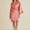 Mimi Rose Pink Silk Satin Robe