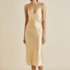 Mossy Bellini Orange Silk Satin Slip Dress