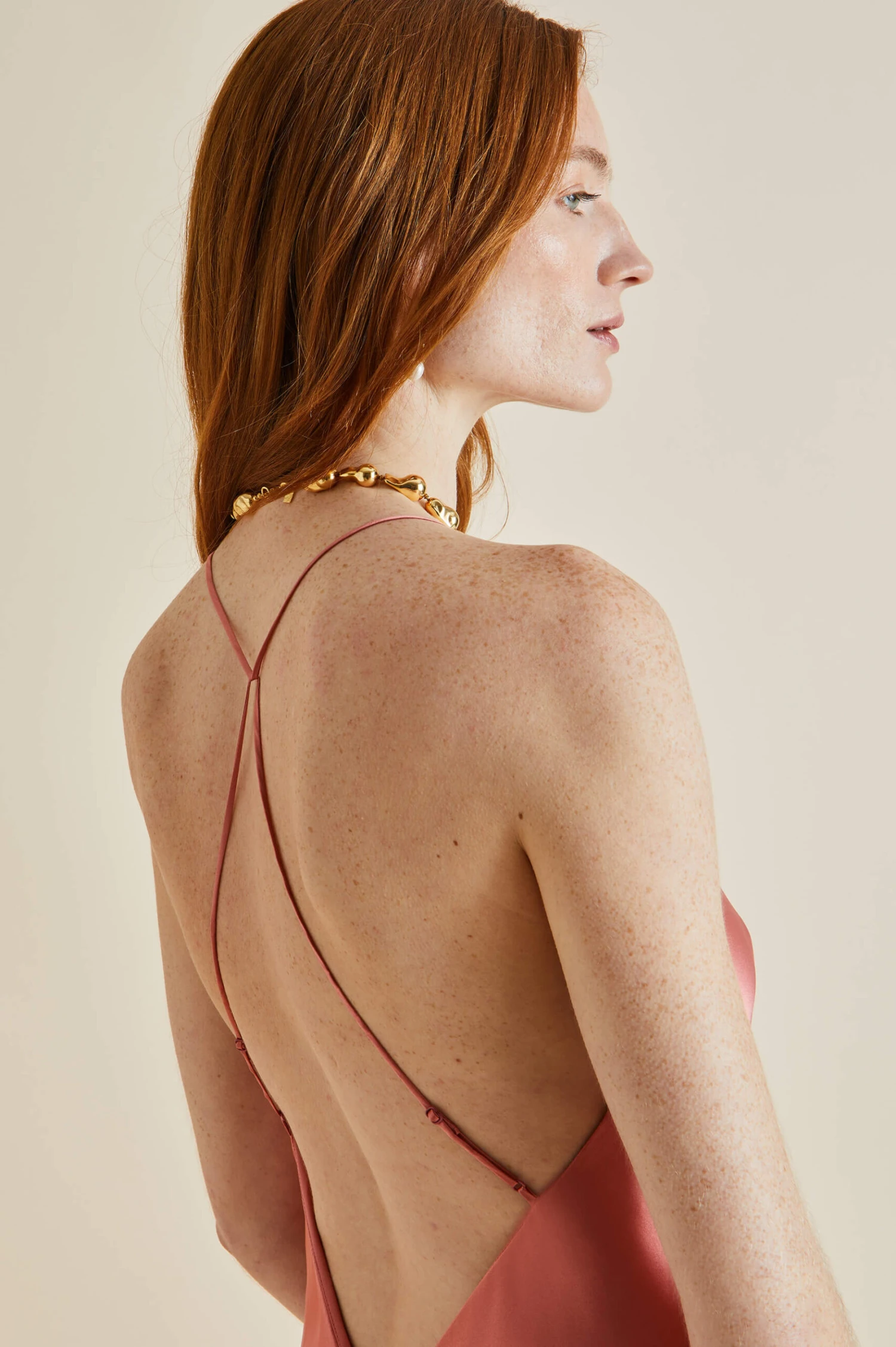 Mossy Rose Pink Silk Satin Slip Dress - Image 5