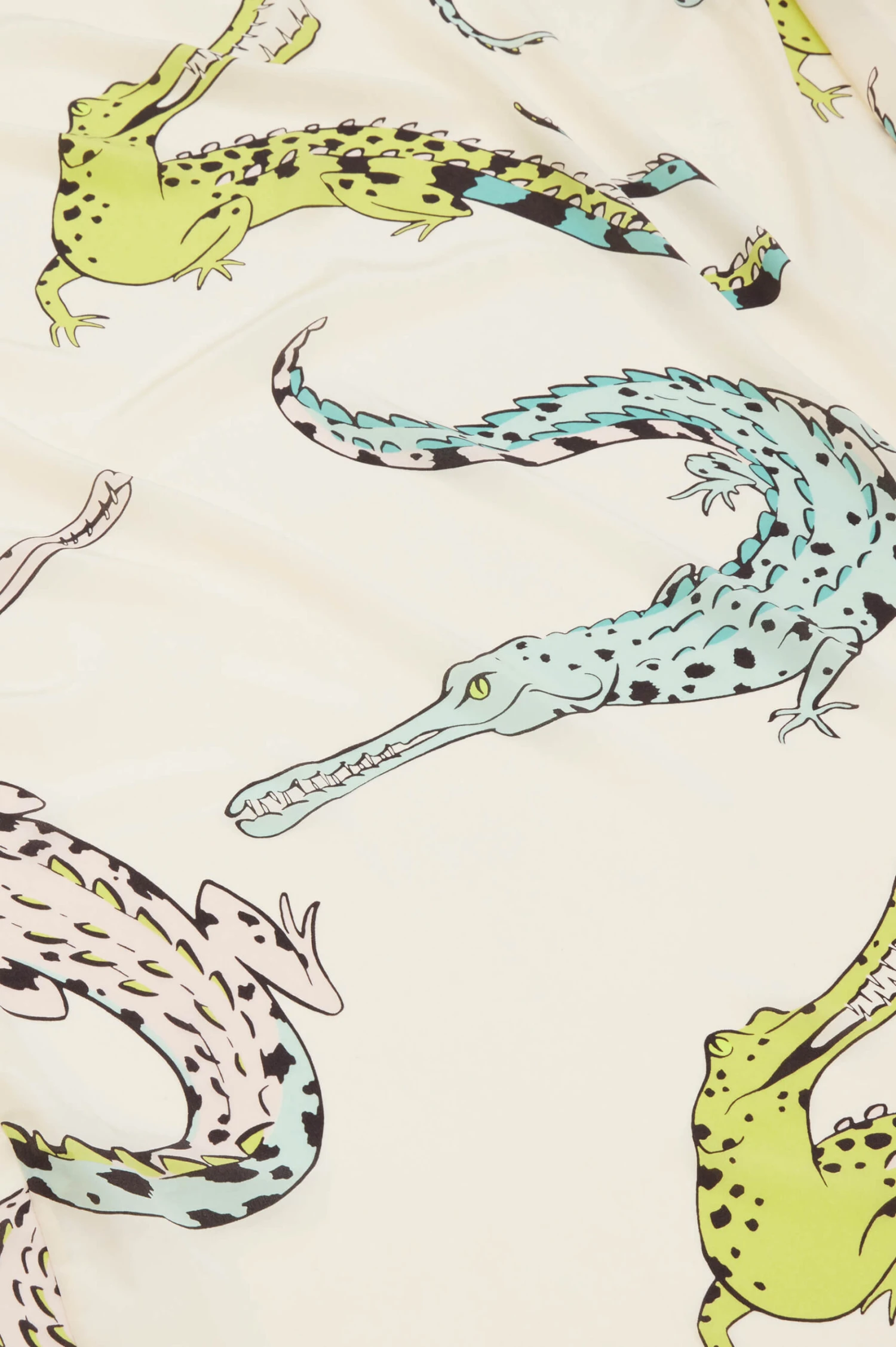 Queenie Cream Crocodile Silk Crêpe De Chine Robe - Image 5