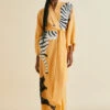 Queenie Godard Orange Zebra Silk Crêpe De Chine Robe