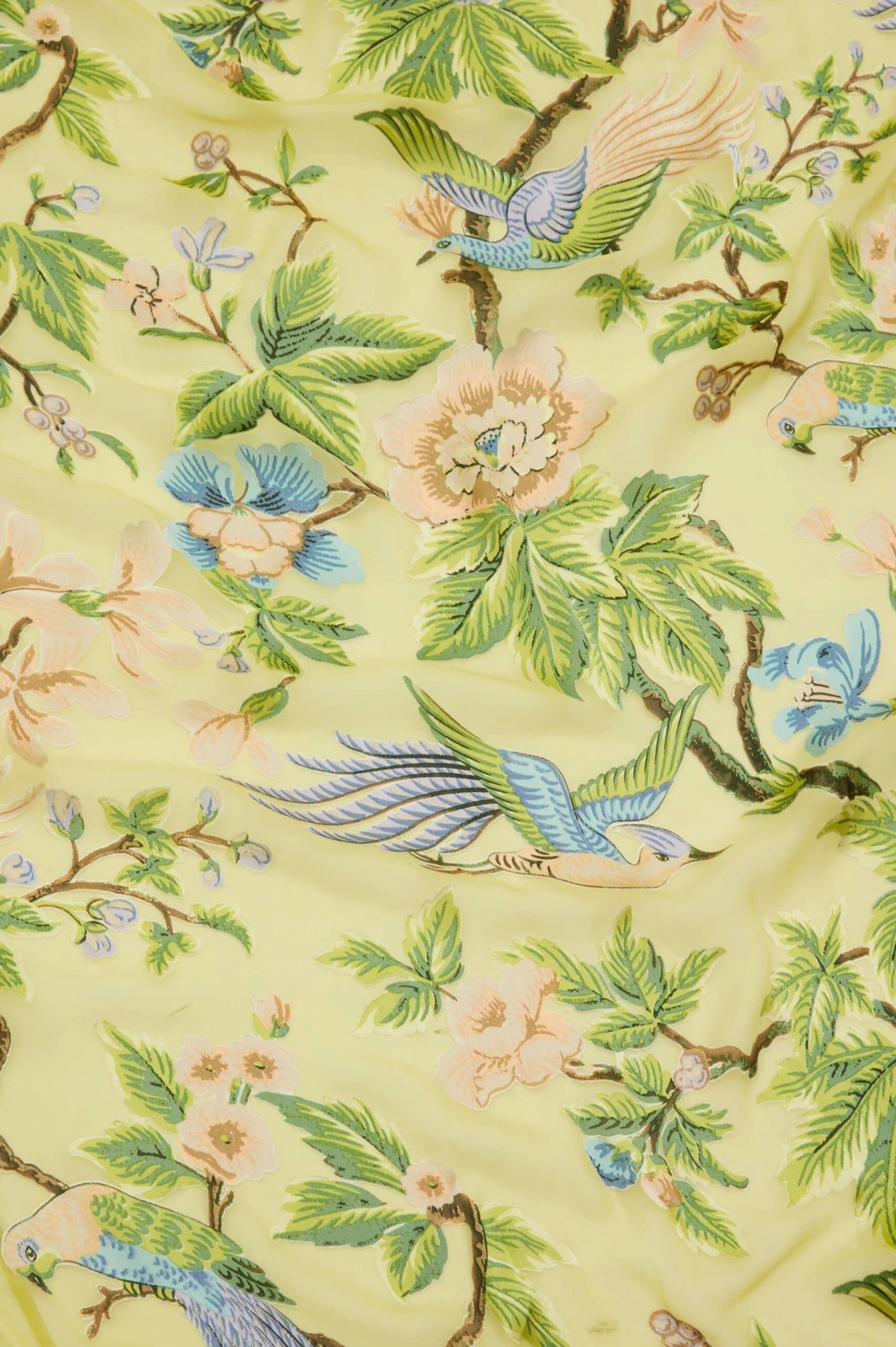 Queenie Arcadius Green Floral Silk Devoré Robe - Image 6