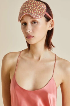 Hibiscus Rose Geometric Silk Satin Eye Mask