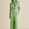 Wolfe Seafoam Green Silk Twill Pajamas