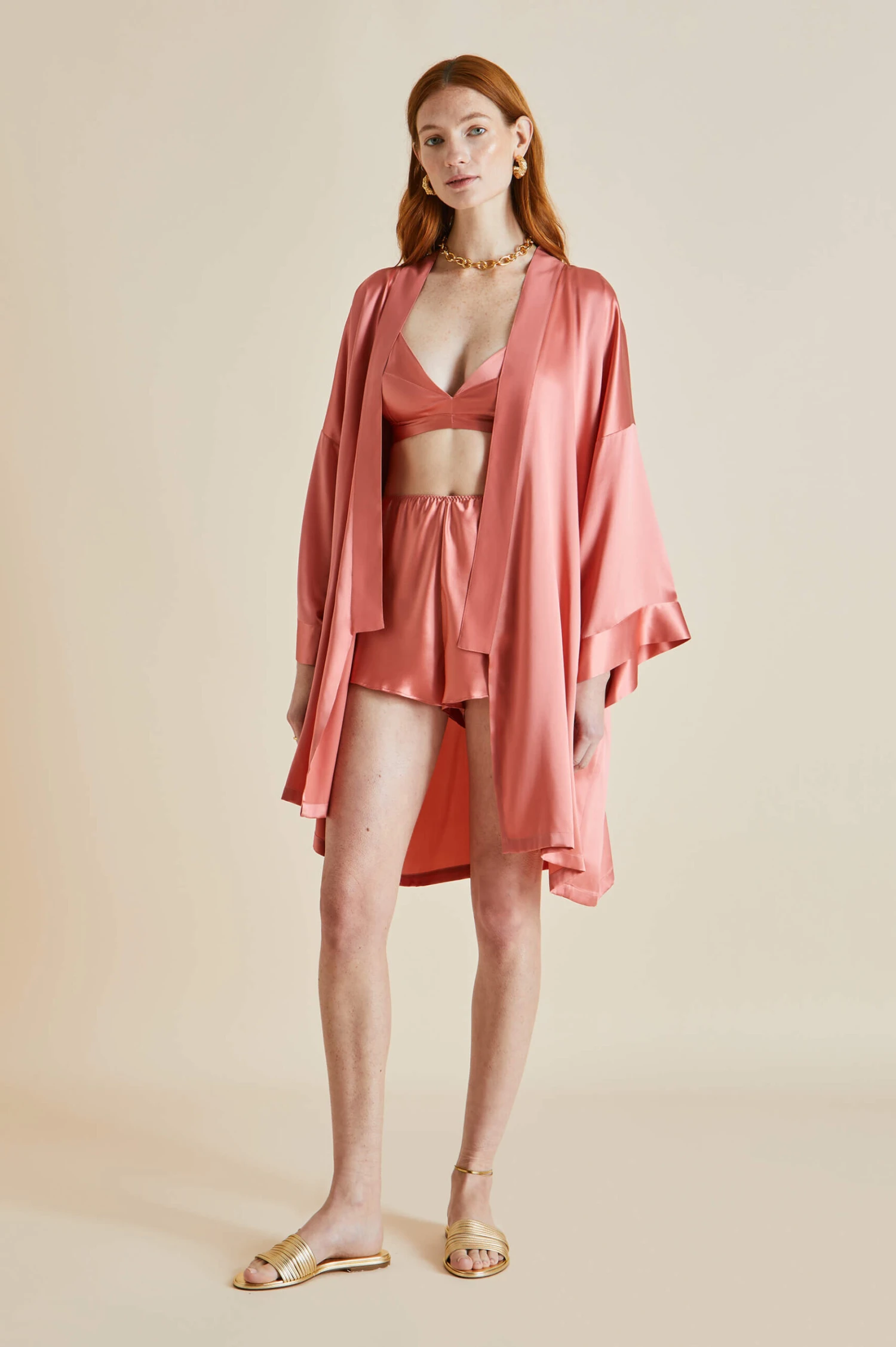 Zsa Zsa Rose Pink Silk Satin Bralette Set - Image 5